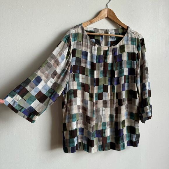 KIN by JOHN LEWIS Parachute 3/4 Sleeve Colorblock Blouse - Picture 2 of 6